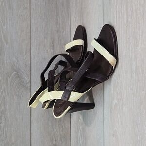 Gianna Meliani Women Y2K Italy Leather Heels Sandals shoes sz 40/9